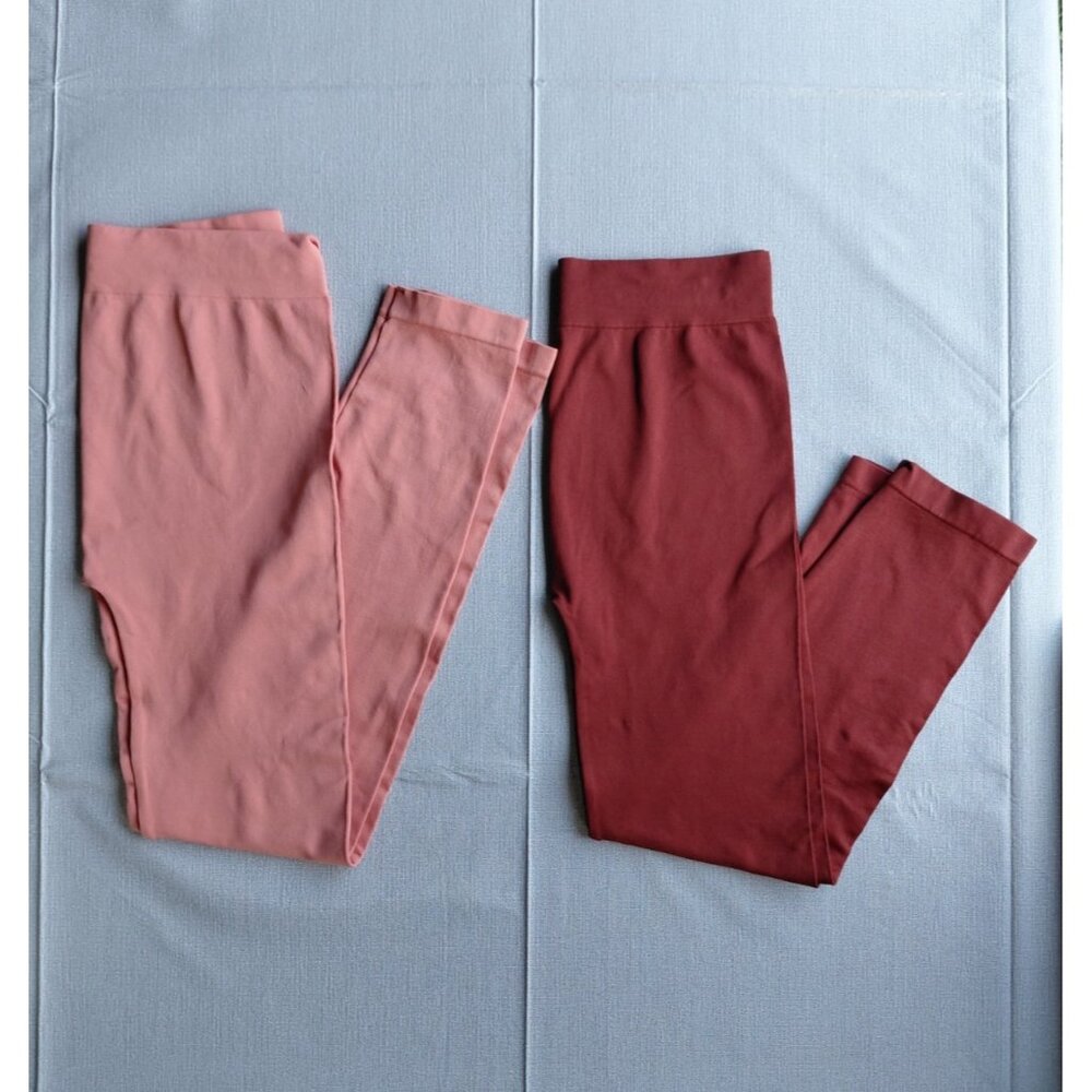 Zenana Outfitters Leggings 2‎ Pairs Cropped & Ankle L/XL Nylon Spandex Fall